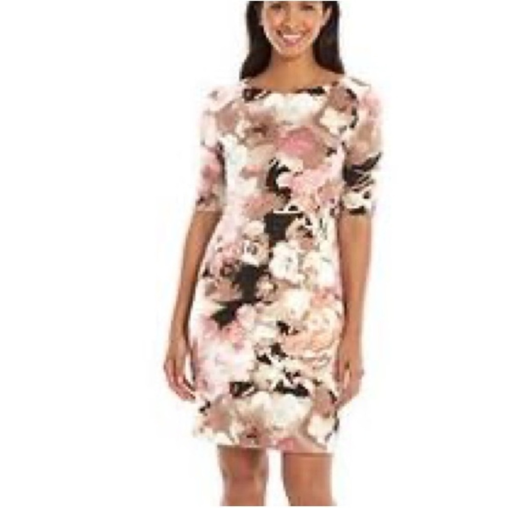 London Style Collection Floral Print Women's Midi Dress Sz 6